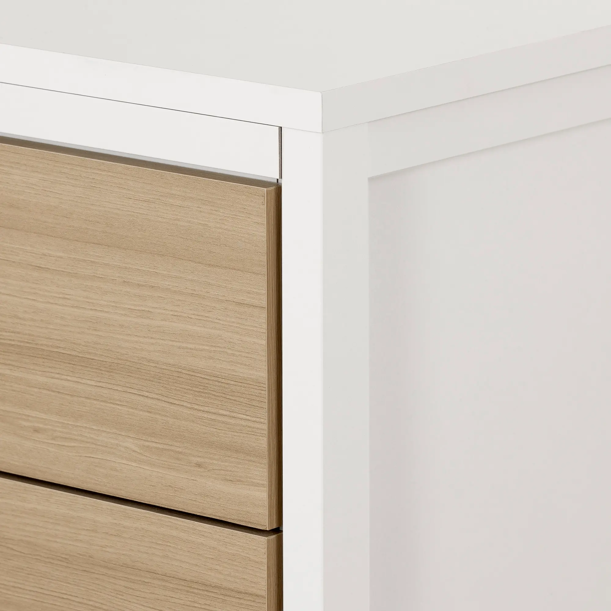 Contemporary Soft Elm and White Dresser - South Shore