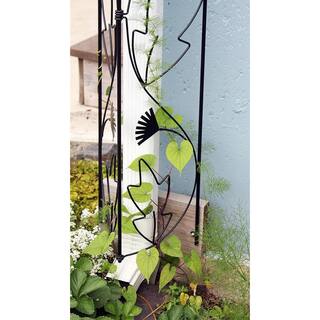 Achla Designs 92 in. H Black Powder Coat Traditional Downspout Decorative Garden Trellis FT-47