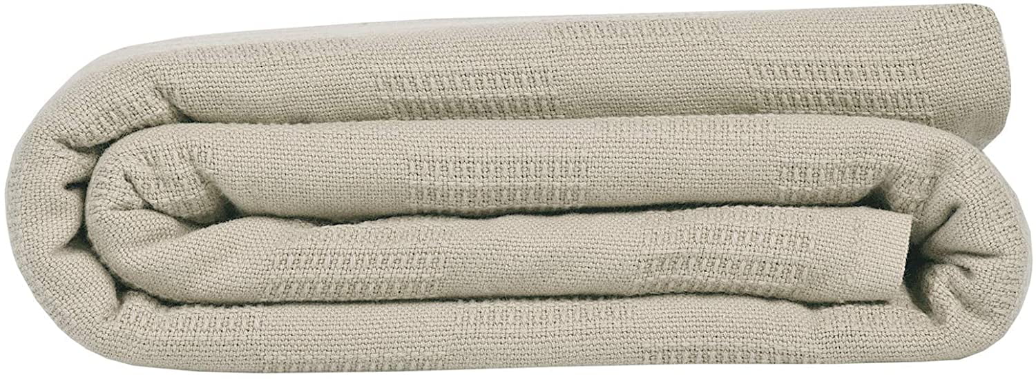 Linteum Textile Supply Thermal Blanket (Taupe， Twin) Long Lasting and Durable Snag-Free Soft Blanket， Made from 100% Cotton Material for Home， Hospitals， 66x90 Inches