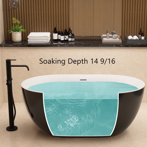 59 Acrylic Free Standing Tub Classic Oval Shape S...