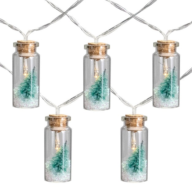 Northlight 10 B o Corked Bottle With Tree Led Warm White Christmas Lights 3 Ft Clear Wire