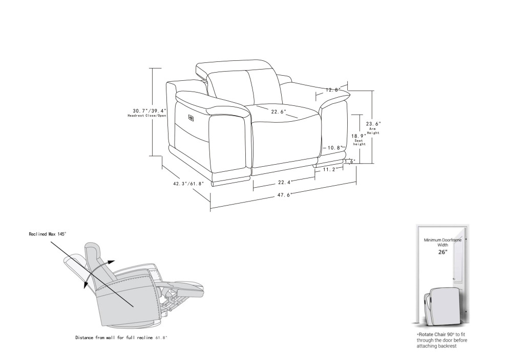 Veneto Italian Leather Power Reclining 3 Piece Set   Contemporary   Living Room Furniture Sets   by Luxuriant Furniture  Houzz