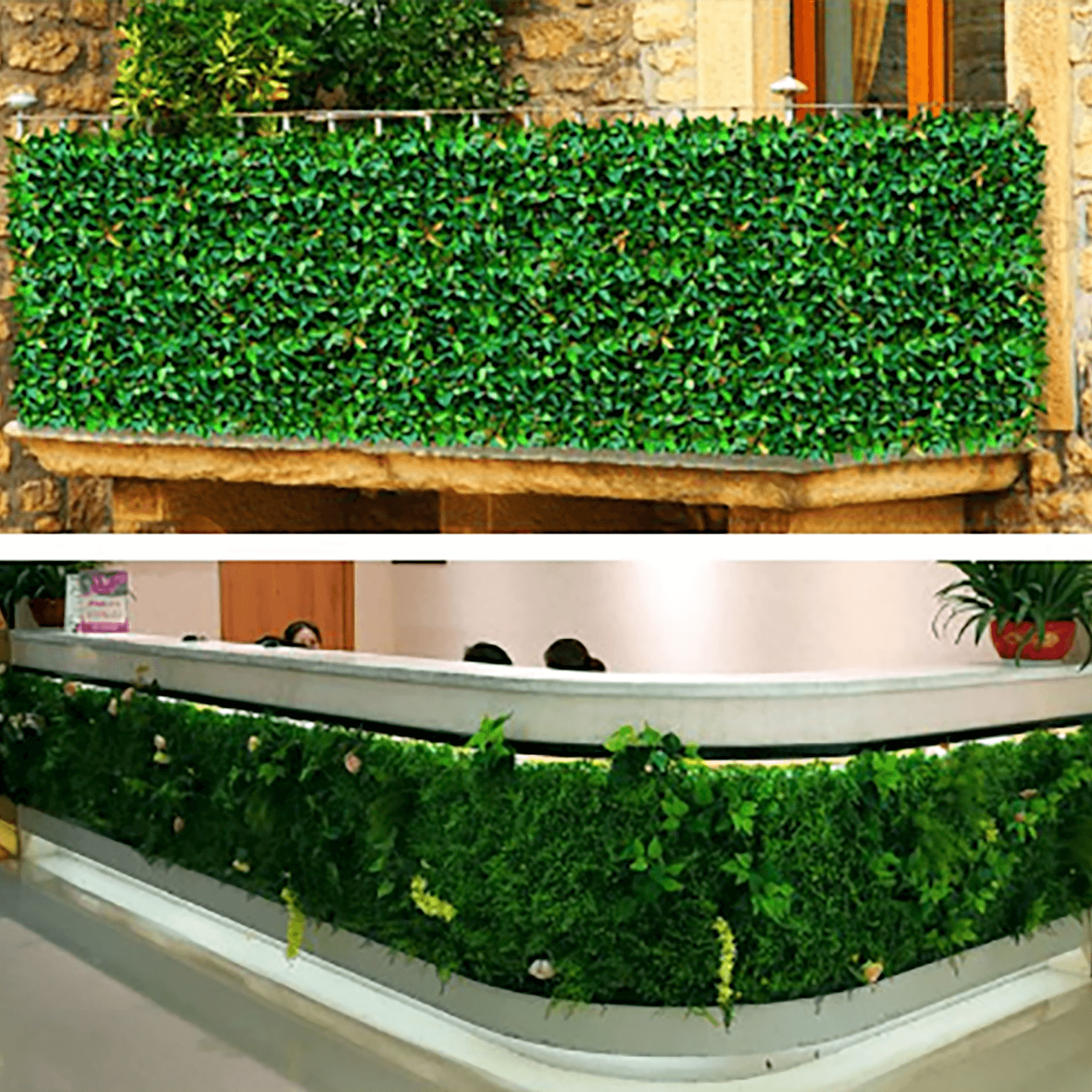 Dark Green Boxwood Hedge Garden Wall Backdrop Mat 4 Artificial Panels 11 Sq ft.