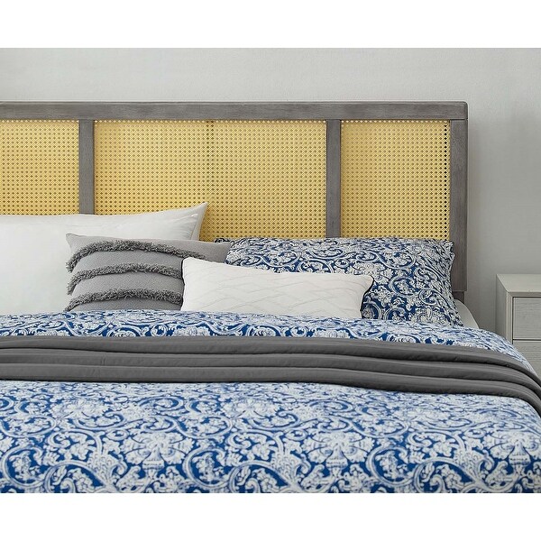 Benson Modern Full Size Grey Wooden Headboard - - 32893279