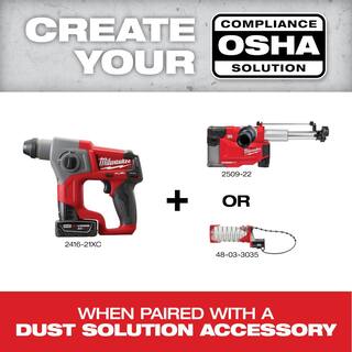 MW M12 FUEL 12V Lithium-Ion Brushless Cordless 58 in. SDS-Plus Rotary Hammer Kit with 6.0Ah Battery 2416-21XC-48-11-2460