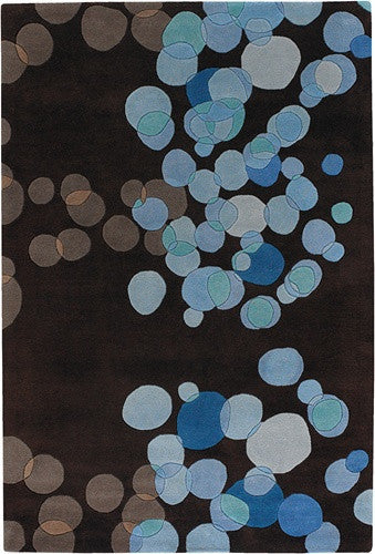 Avalisa Hand-Tufted Tiny Bubbles New Zealand Wool Area Rug in Blue