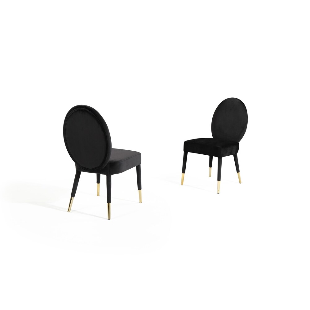 Chic Home Jerett Velvet Dining Chair Oval Back  Set of 2