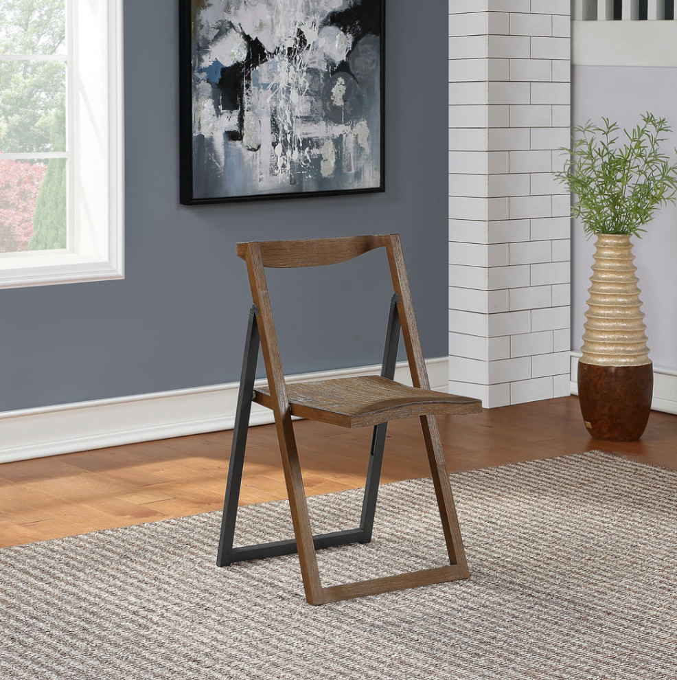 Boraam Sydney Folding Chair  Set of 2  Chestnut Wire Brush   Transitional   Folding Chairs And Stools   by Boraam Industries  Inc.  Houzz