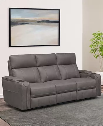 Abbyson Living Avenger 85.8 Fabric with Dropdown Table Power Reclining Sofa