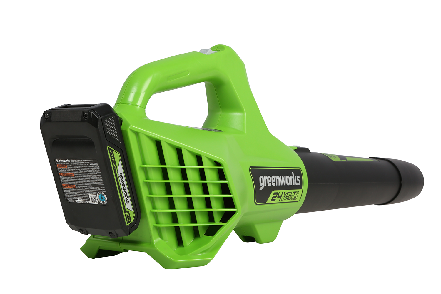 Greenworks 24V Cordless Axial Blower (90 MPH / 320 CFM) ， 2Ah USB Battery and Charger