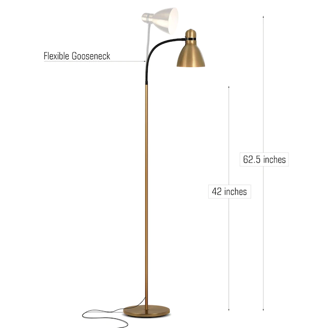 Brightech 63-in Antique Brass Arc Floor Lamp