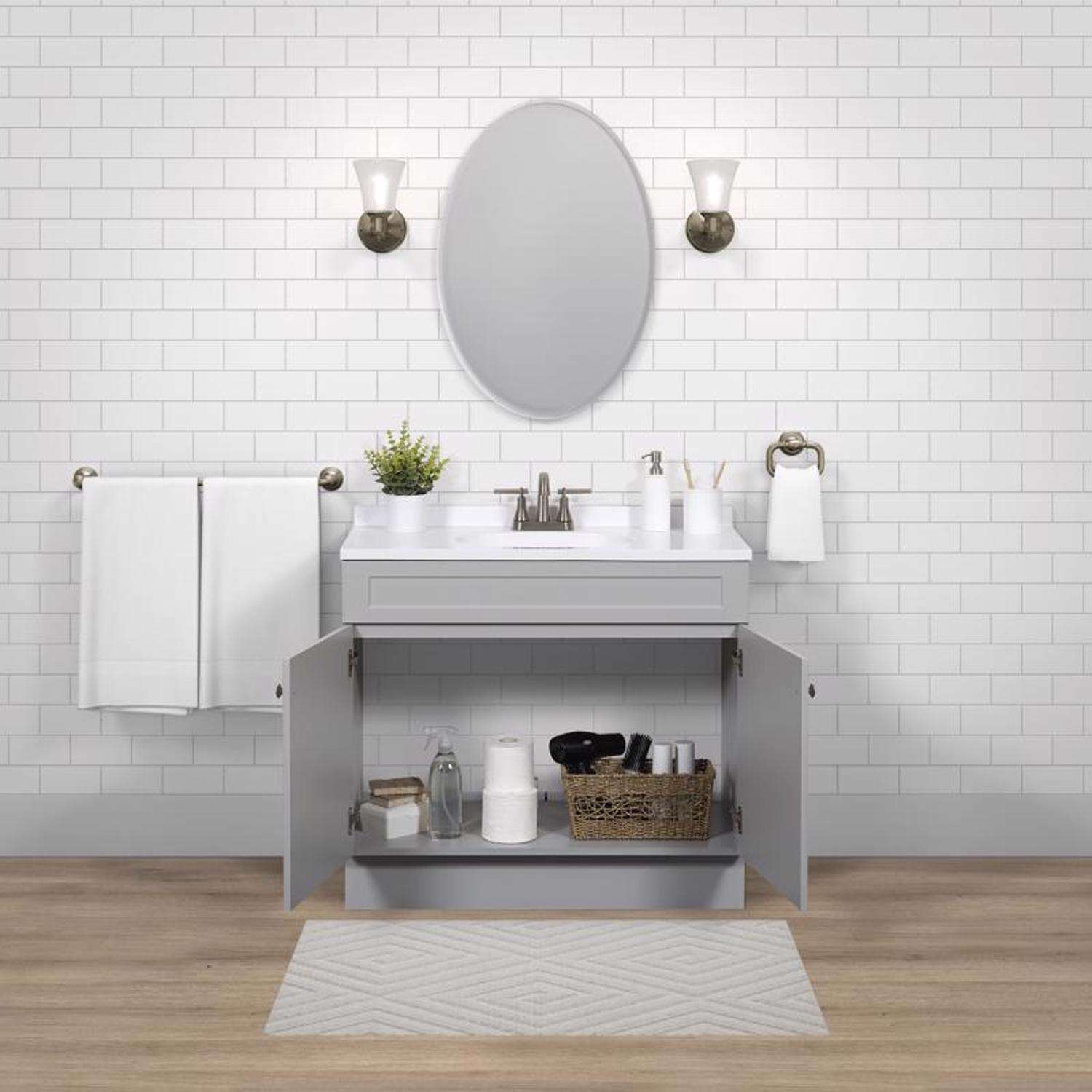 Zenna Home Zenna Home Single Gray Bathroom Vanity 36 in. W X 18 in. D X 35 in. H