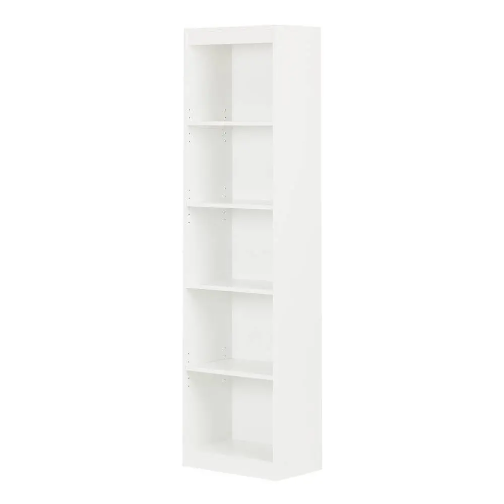 Axess White 5-Shelf Narrow Bookcase - South Shore