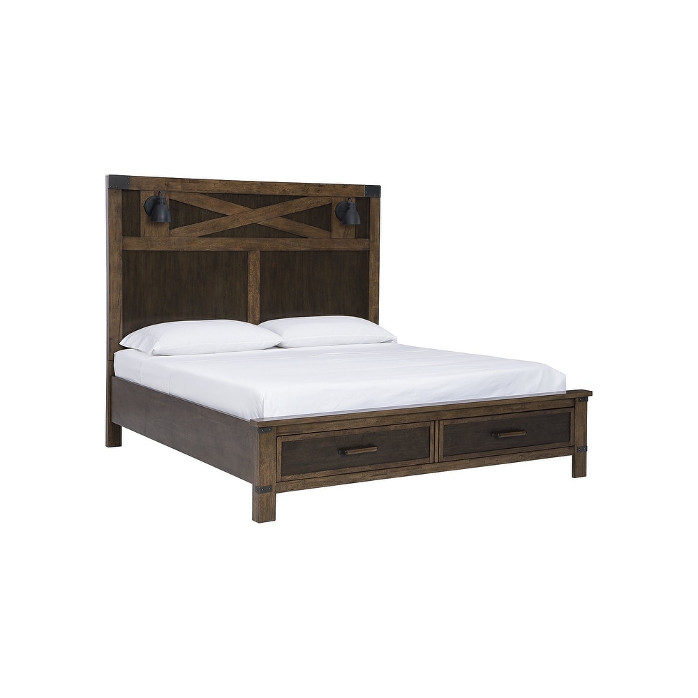 Signature Design by Ashley Wyattfield Brown Panel Bed with Storage