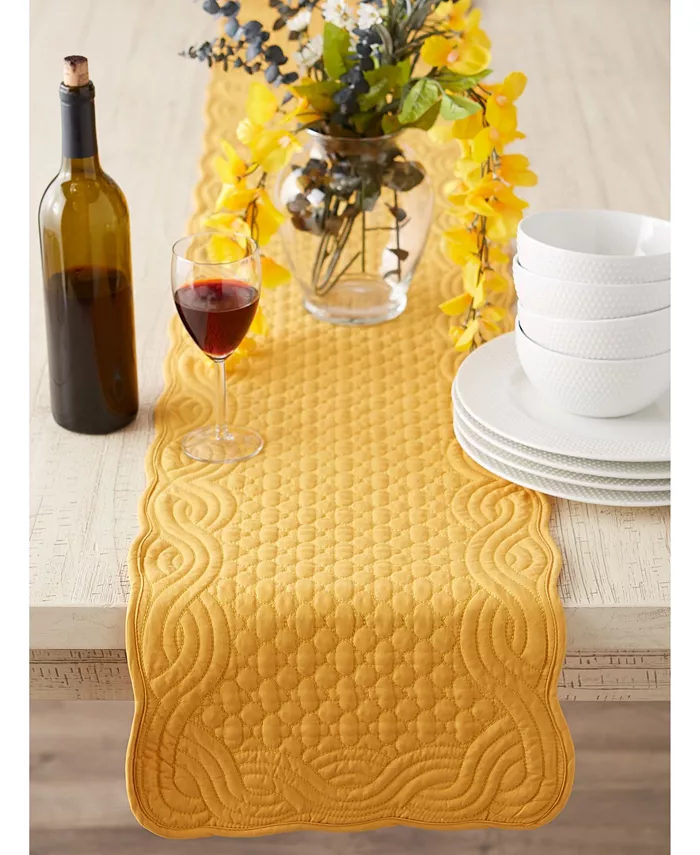 Design Imports Quilted Farmhouse Table Runner