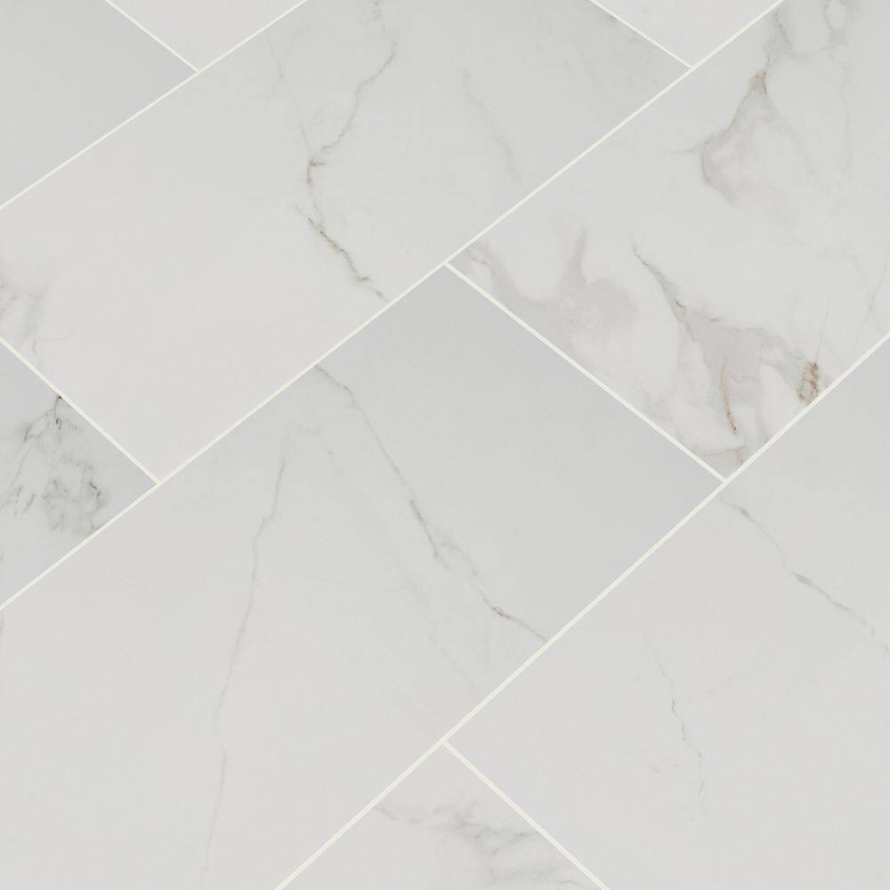 Home Decorators Collection Carrara 12 in. x 24 in. Polished Porcelain Stone Look Floor and Wall Tile (16 sq. ft.Case) NHDCARR1224P