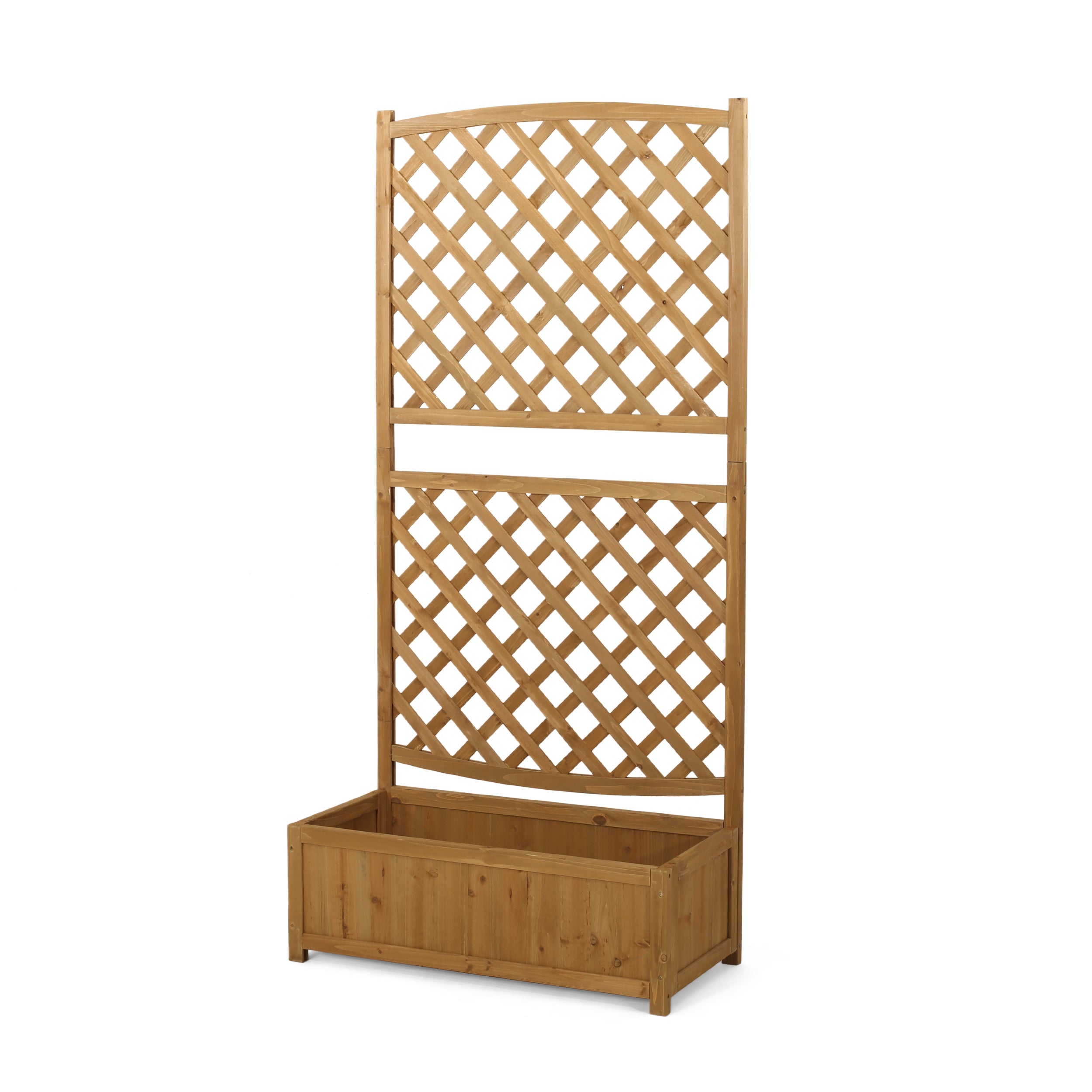 Mallett Traditional Rectangular Firwood Planter Box with Trellis