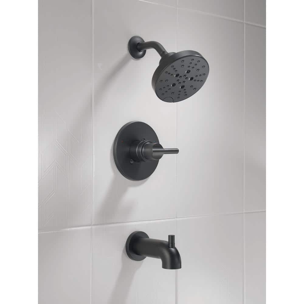 Delta Nicoli SingleHandle 5Spray Tub and Shower Faucet with H2OKinetic Technology in Matte Black