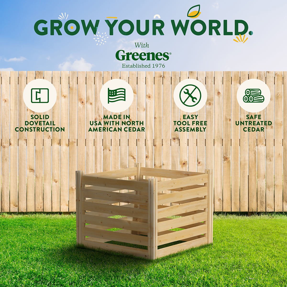 Greenes Fence 173.92 gal Beige Wood Multi-Stage Composting Bin