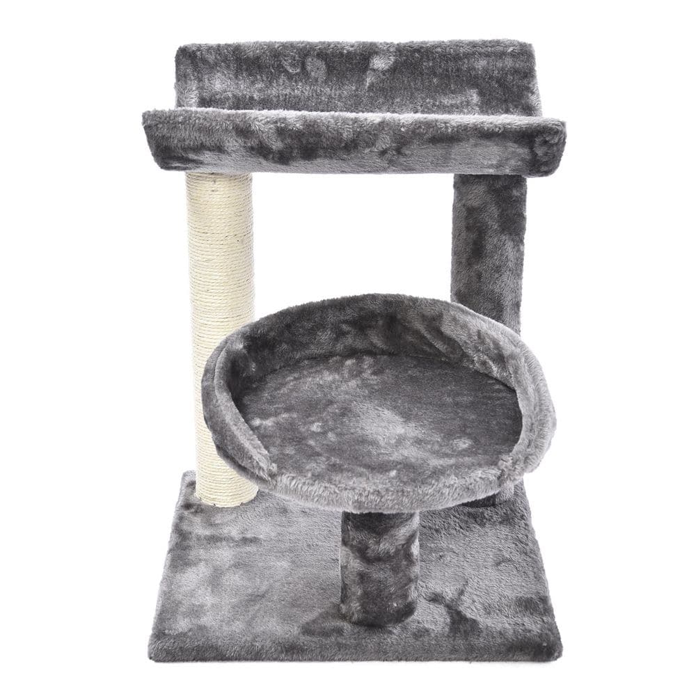 CAT CRAFT 3-Level Plush Scratch and Lounge Cat Tree Habitat, Gray 40538