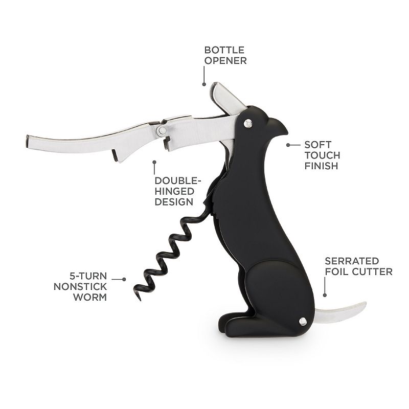 Truezoo Buddy the Bordeaux Collie Black Dog Corkscrew