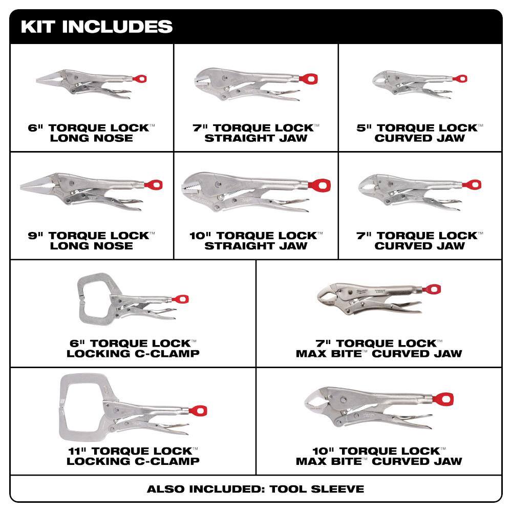 MW Torque Lock Locking Pliers Kit (10-Piece) 48-22-3690