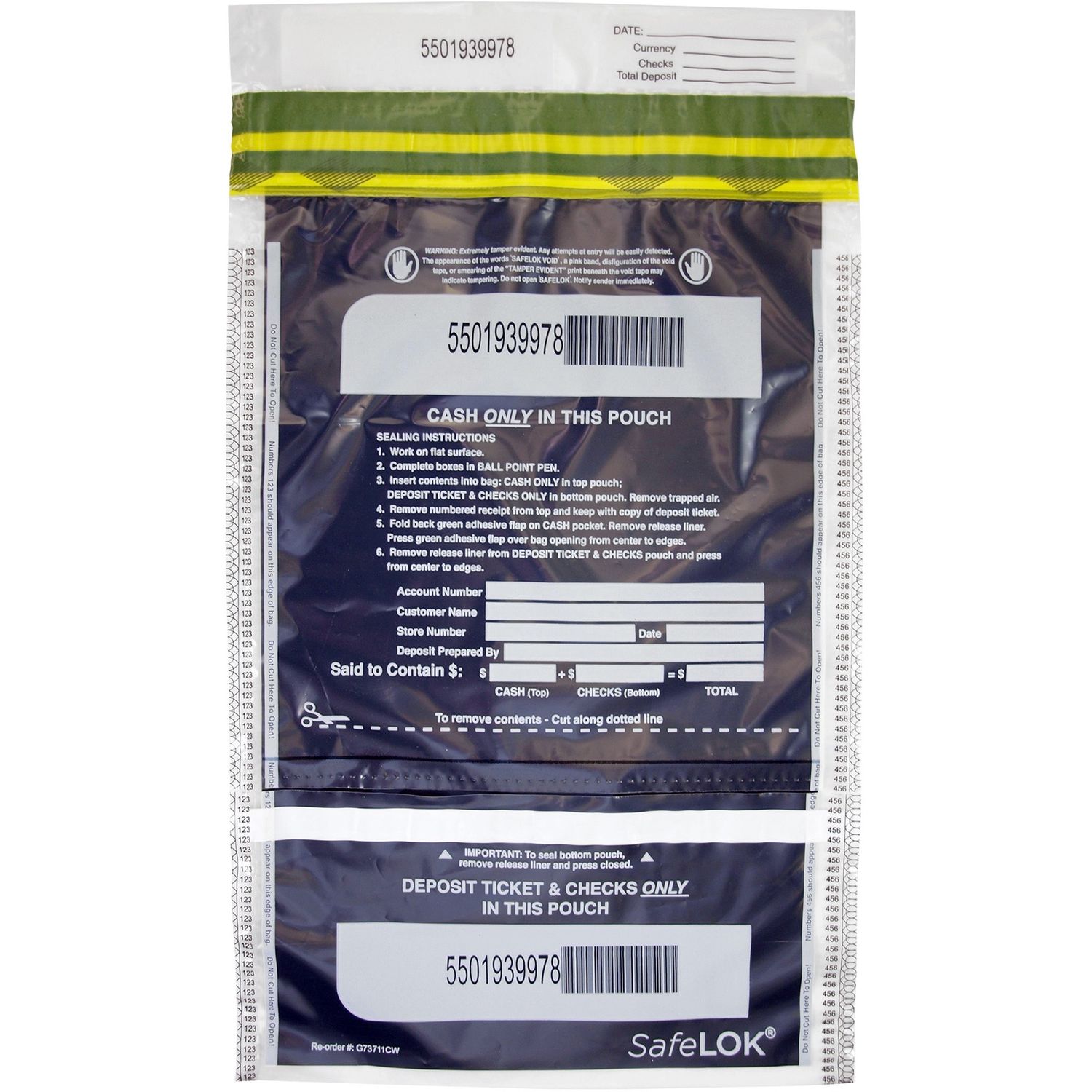 SafeLOK VT Tamper-Evident Deposit Bags by CONTROLTEK USA CNK585092