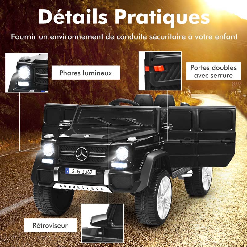 12V Mercedes-Benz G650-S Licensed Kids Ride-On Car, Electric Riding Toy Truck with Remote & Spring Suspension