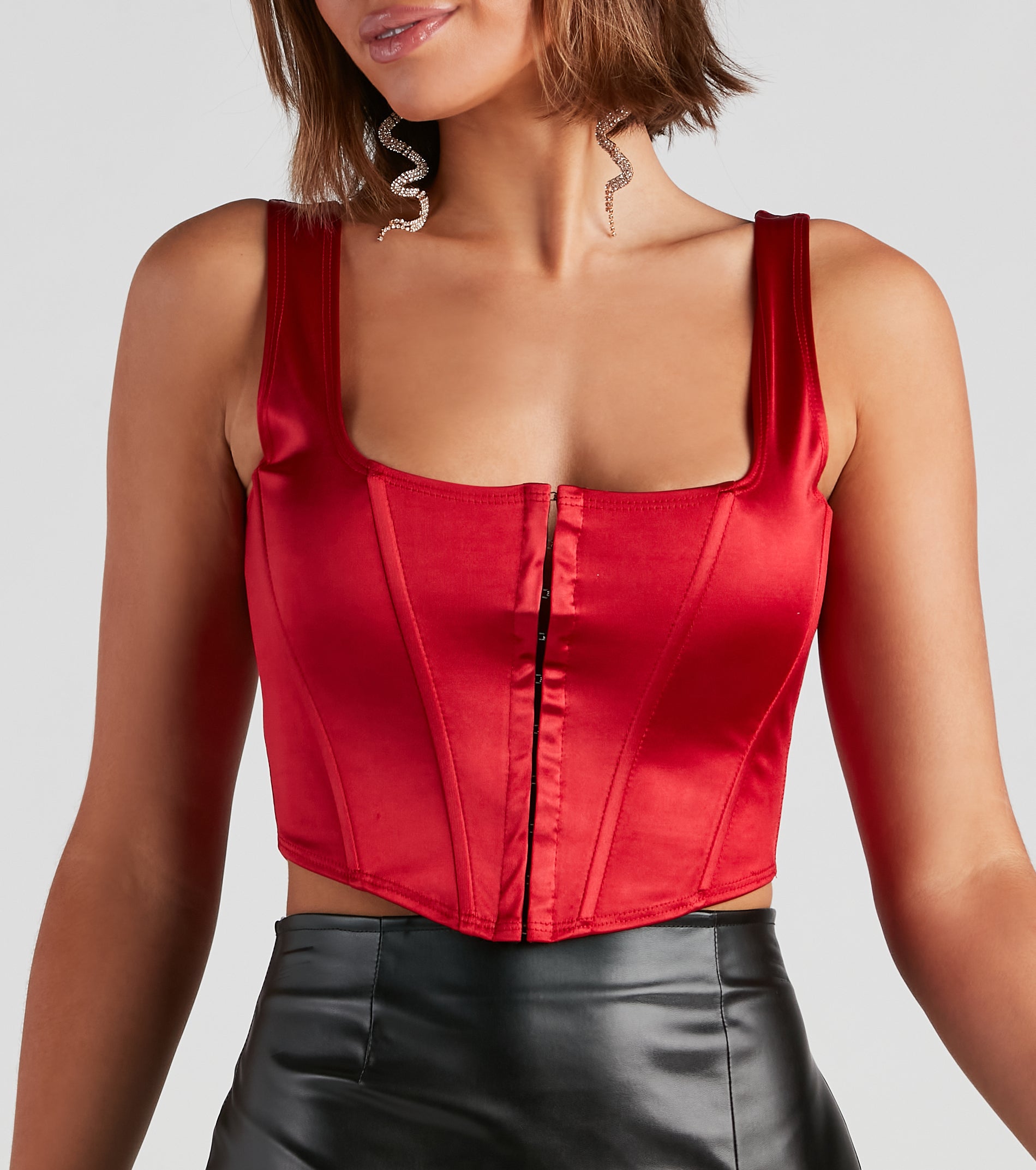 Spotlight On Satin Crop Bustier