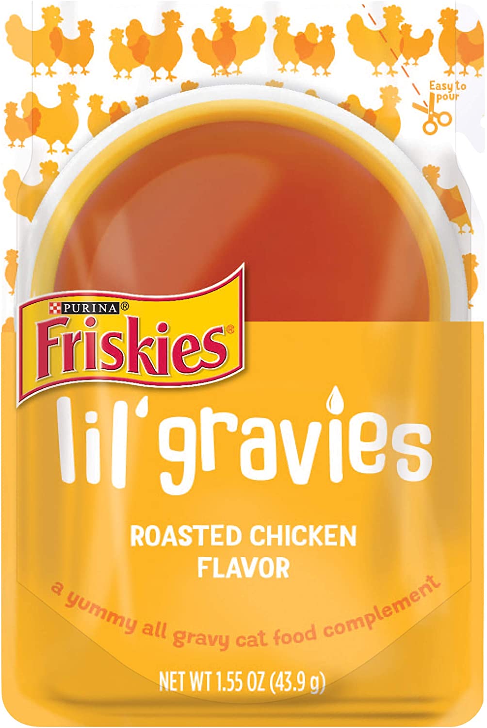 Purina Friskies Lil' Gravies Roasted Chicken Flavor Cat Food Complement - (16) 1.55 oz. Pouches