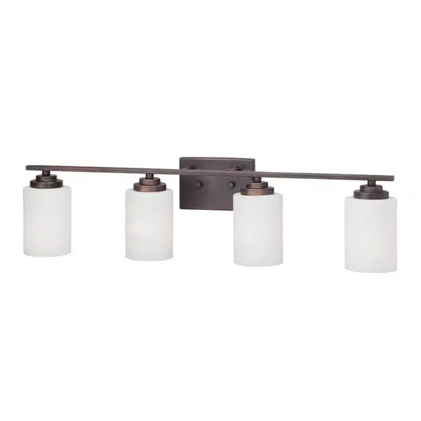 Millennium Lighting Durham 4 Light Reversible Vanity with Etched White Glass