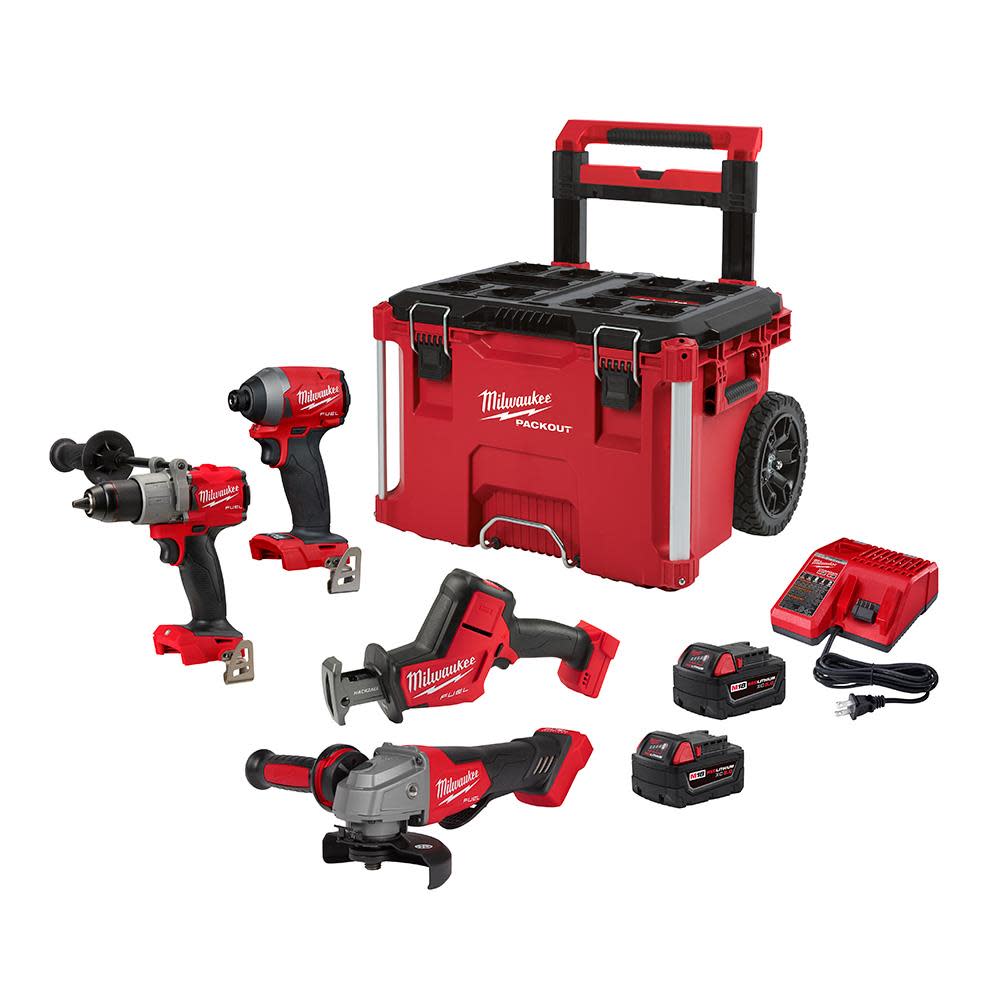 Milwaukee M18 FUEL Rolling PACKOUT 4 Tool Combo Kit 2998-24PO from Milwaukee