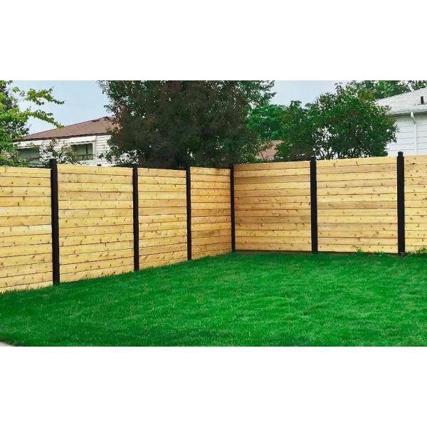 Slipfence 91 in. x 1-14 in. x 1-14 in. Black Aluminum Fence Channels for 8ft. High fence 2 per pack includes screws SF2-HCK08