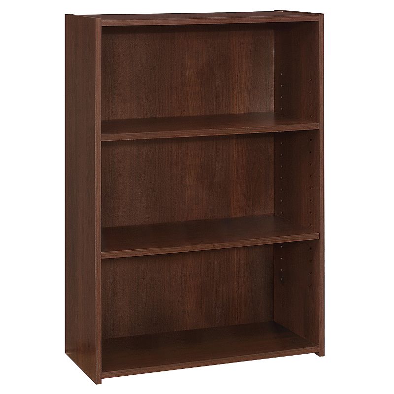 35.5 Coffee Brown Contemporary 3 Shelves Rectangular Bookcase