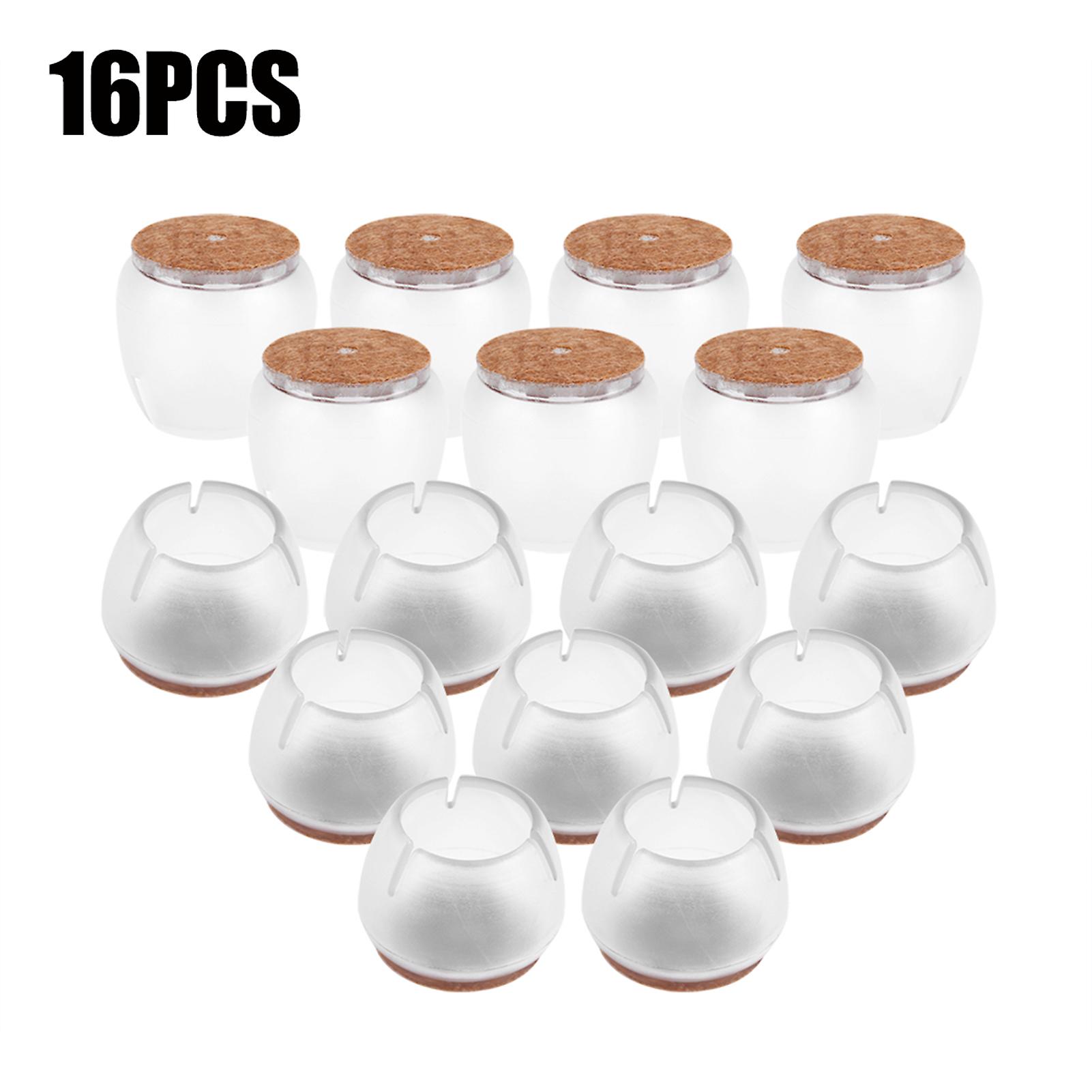 16pcs Transparent Pvc Table Chair Furniture Leg Non Slip Foot Cap Cups Cover Floor Protector M