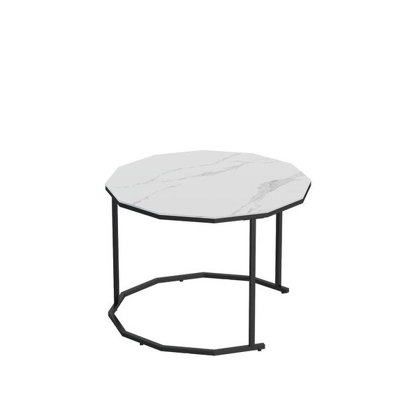 Nesting Coffee Tables Set of 2 for Living Room， Modern Accen