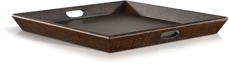 Homestead Tobacco Brown Leaf Ottoman Tabletop Tray