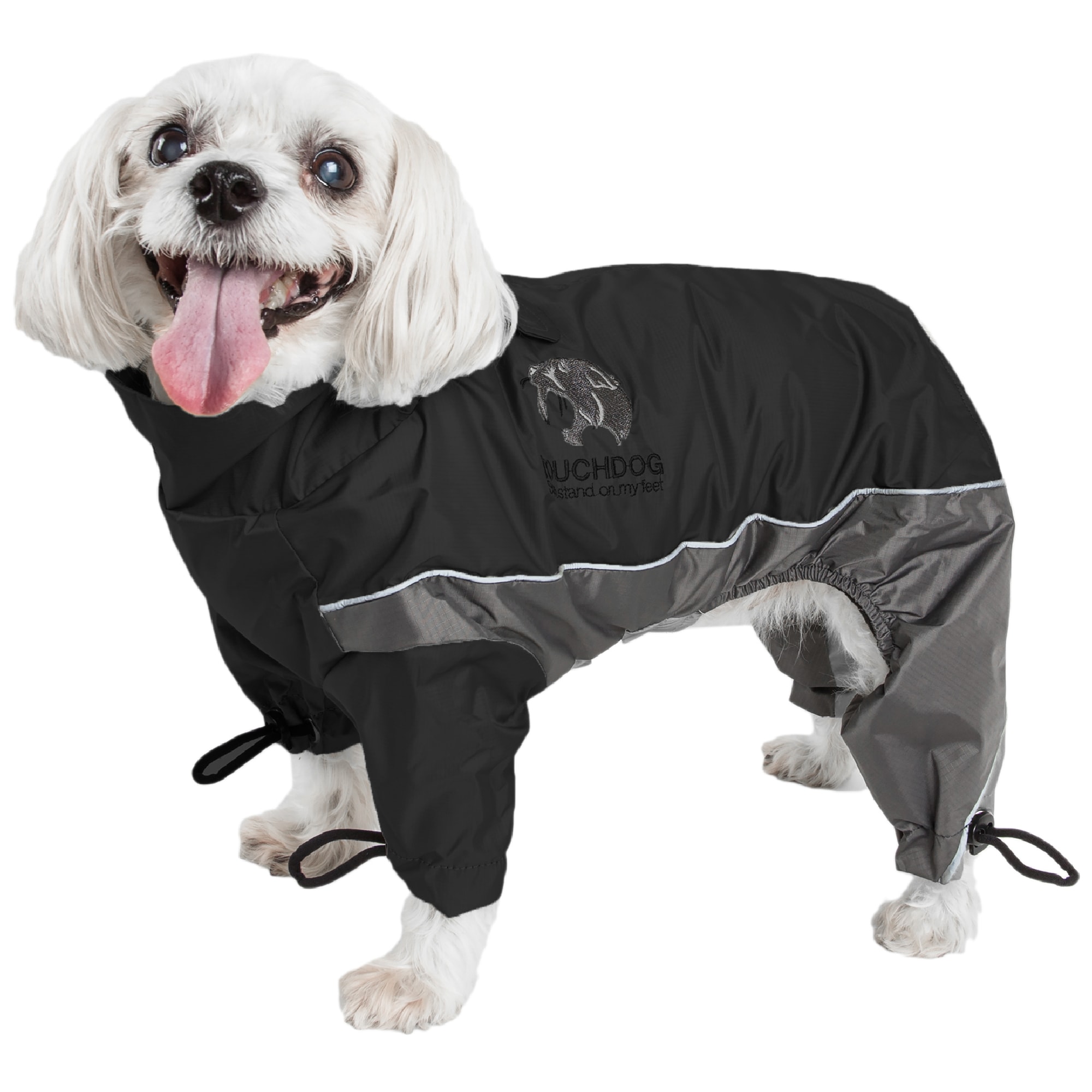 Touchdog Black Quantum-Ice Full-Bodied Adjustable and 3M Reflective Dog Jacket， X-Small