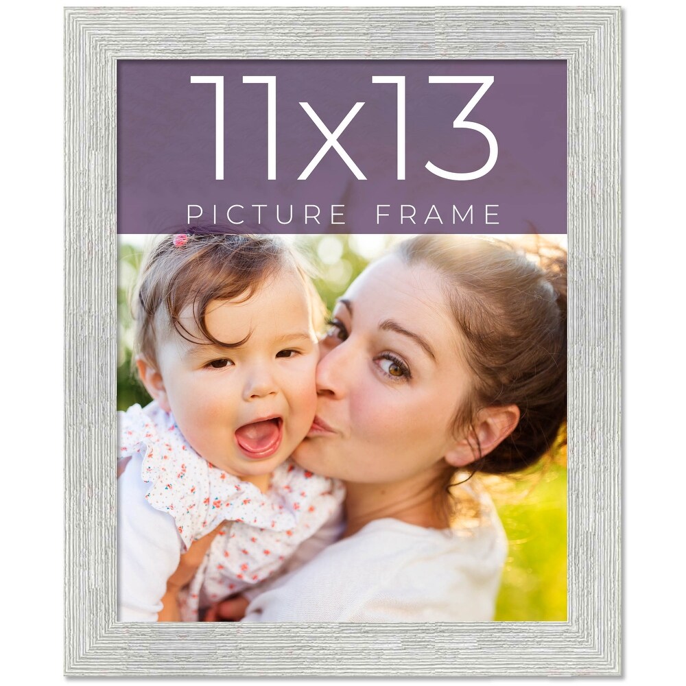 11x13 White Picture Frame   Wood Picture Frame Complete with UV