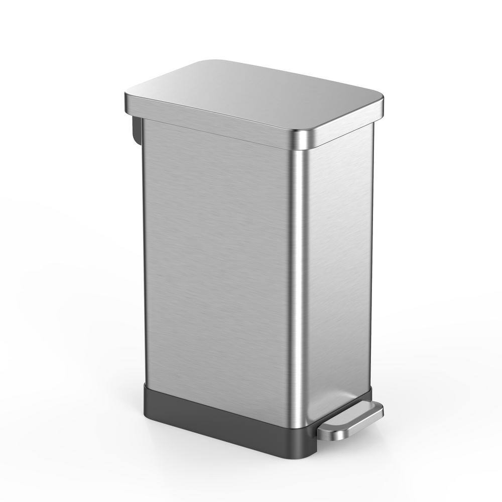 StyleWell SW 50L Stainless Steel Step-On Trash Can Slim Shape STY-SOT-50-36