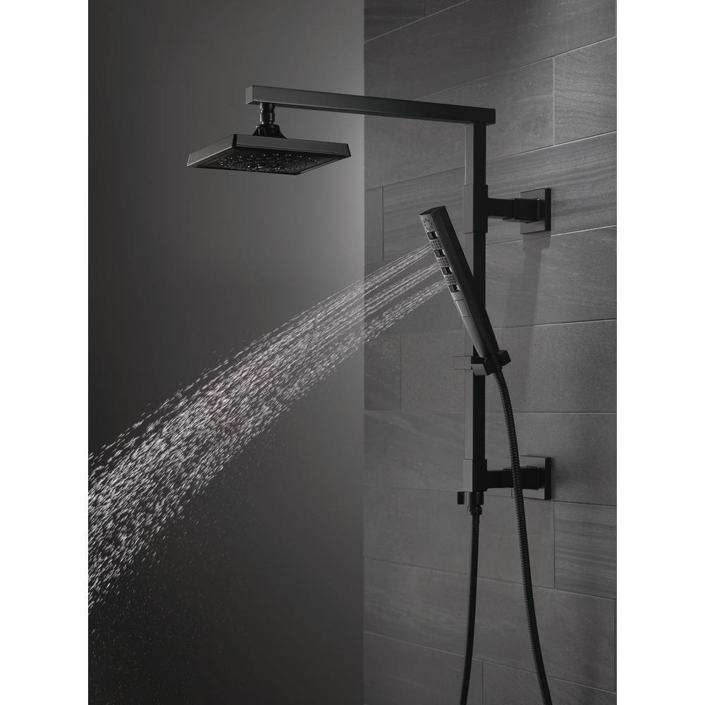 Delta Emerge 18 in. Angular Modern Column Shower Bar in Matte Black 58410-BL