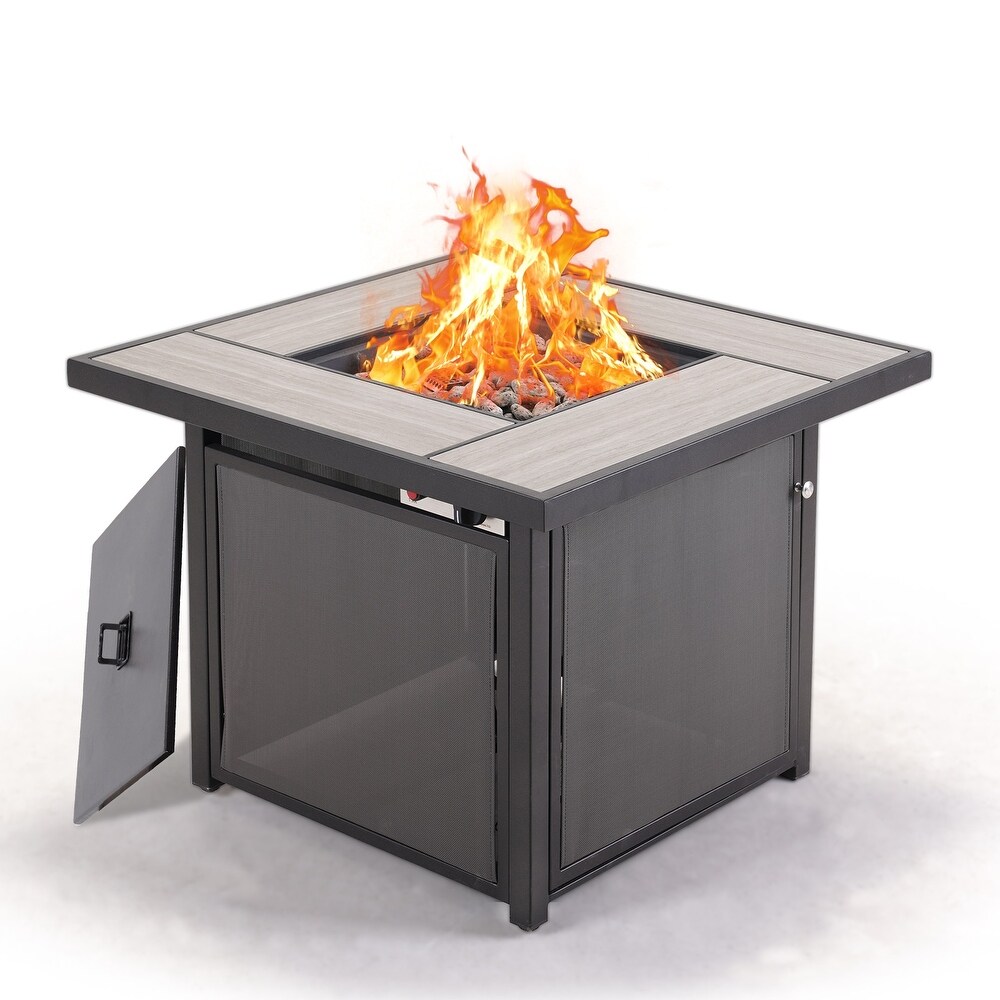 Patio Outdoor Gas Fire Pit Table  43 Inch 50 000 BTU Rectangle Patio Propane Fire Pit Table   32 inch