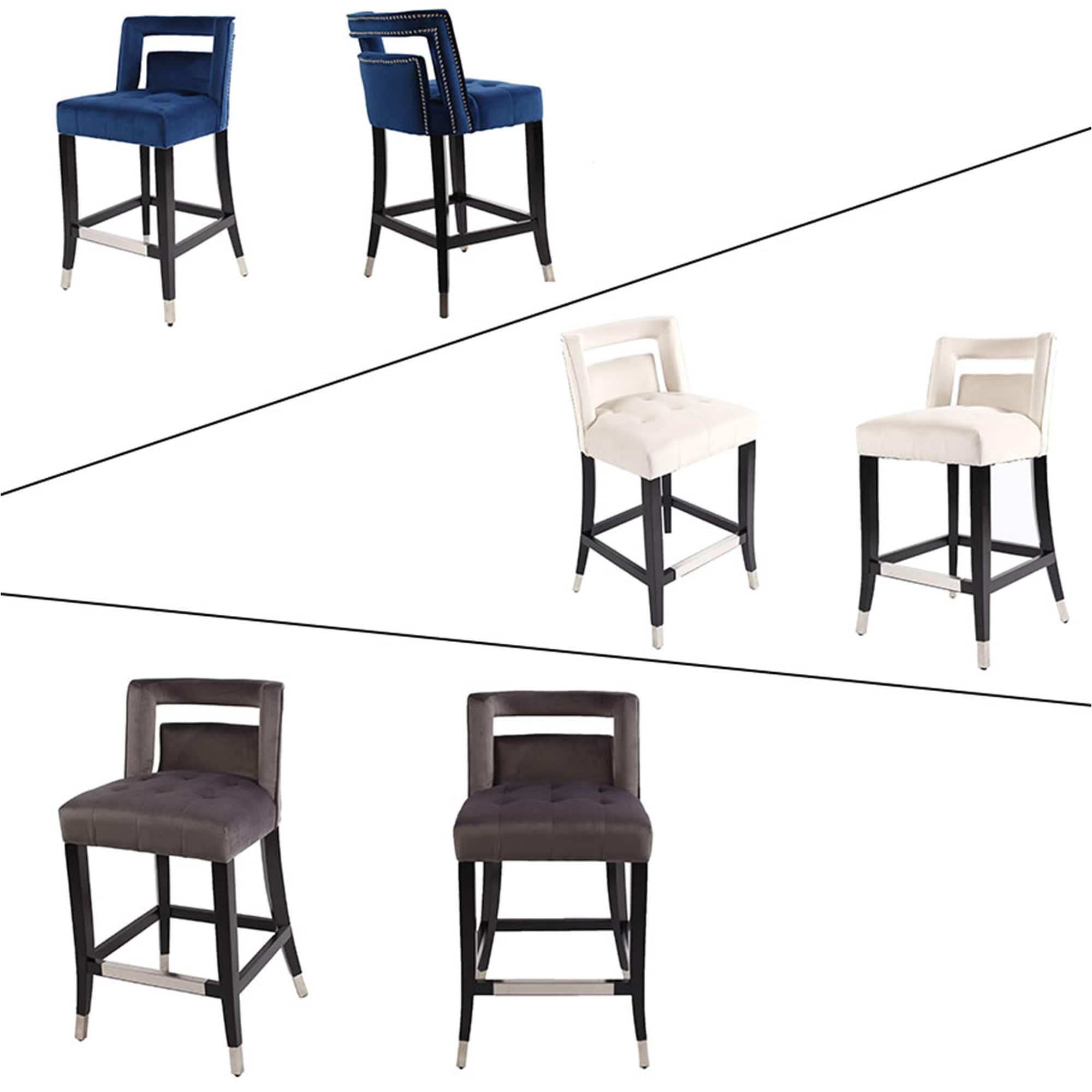 Suede Velvet Barstool with nailheads Living Room Chair