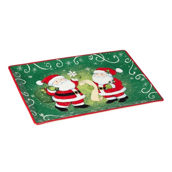 Certified International Holiday Magic Santa 14 x 10 Rectangular Serving Platter