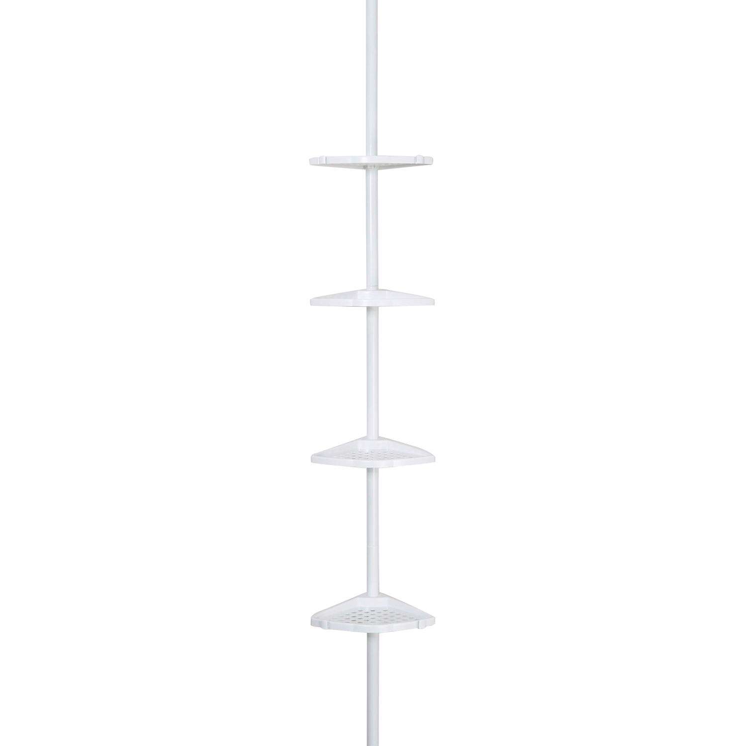 Better Living White Aluminum Shower Corner Shelf