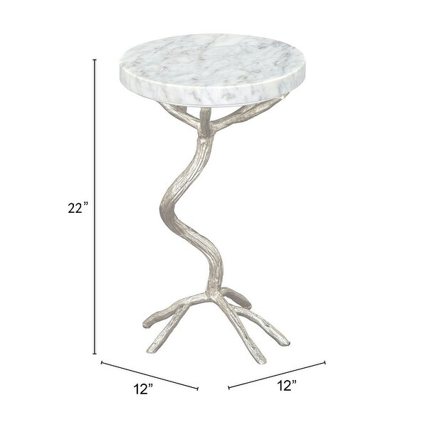 Countryside Side Table White and Silver