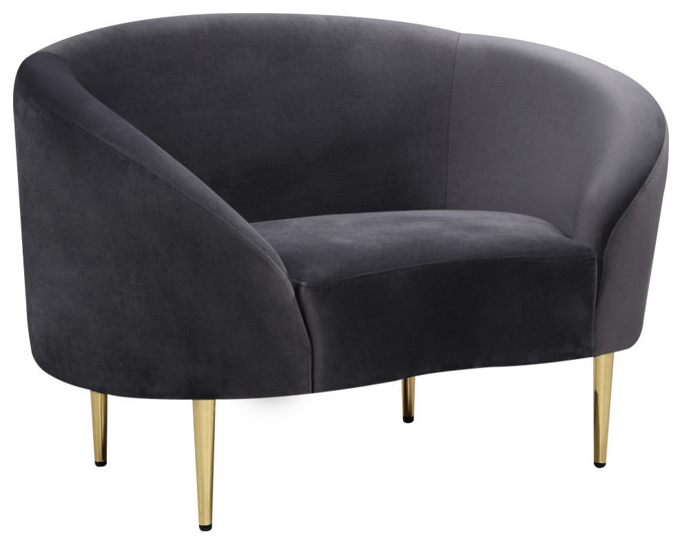 Ritz Camel Velvet Chair   Midcentury   Armchairs And Accent Chairs   by Meridian Furniture  Houzz