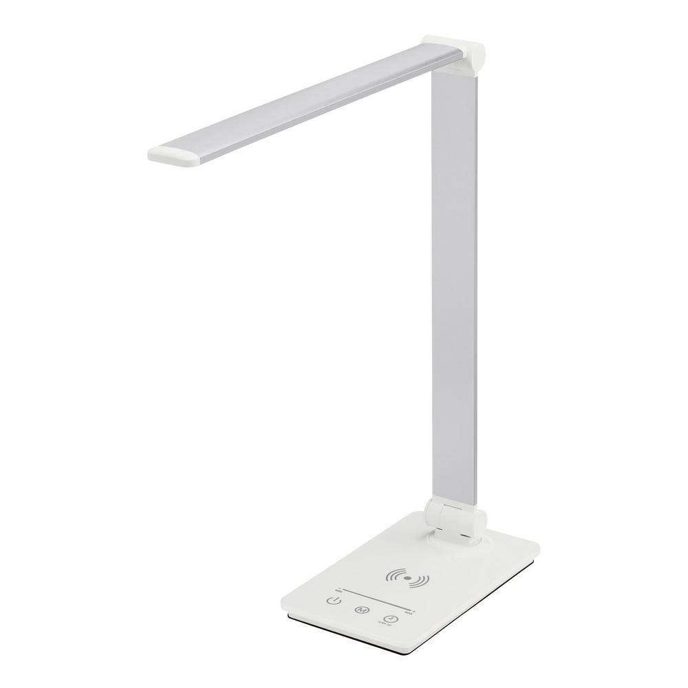 Hampton Bay 15 in. White Indoor Table Lamp with Wireless Charging LT2204304GW-WH