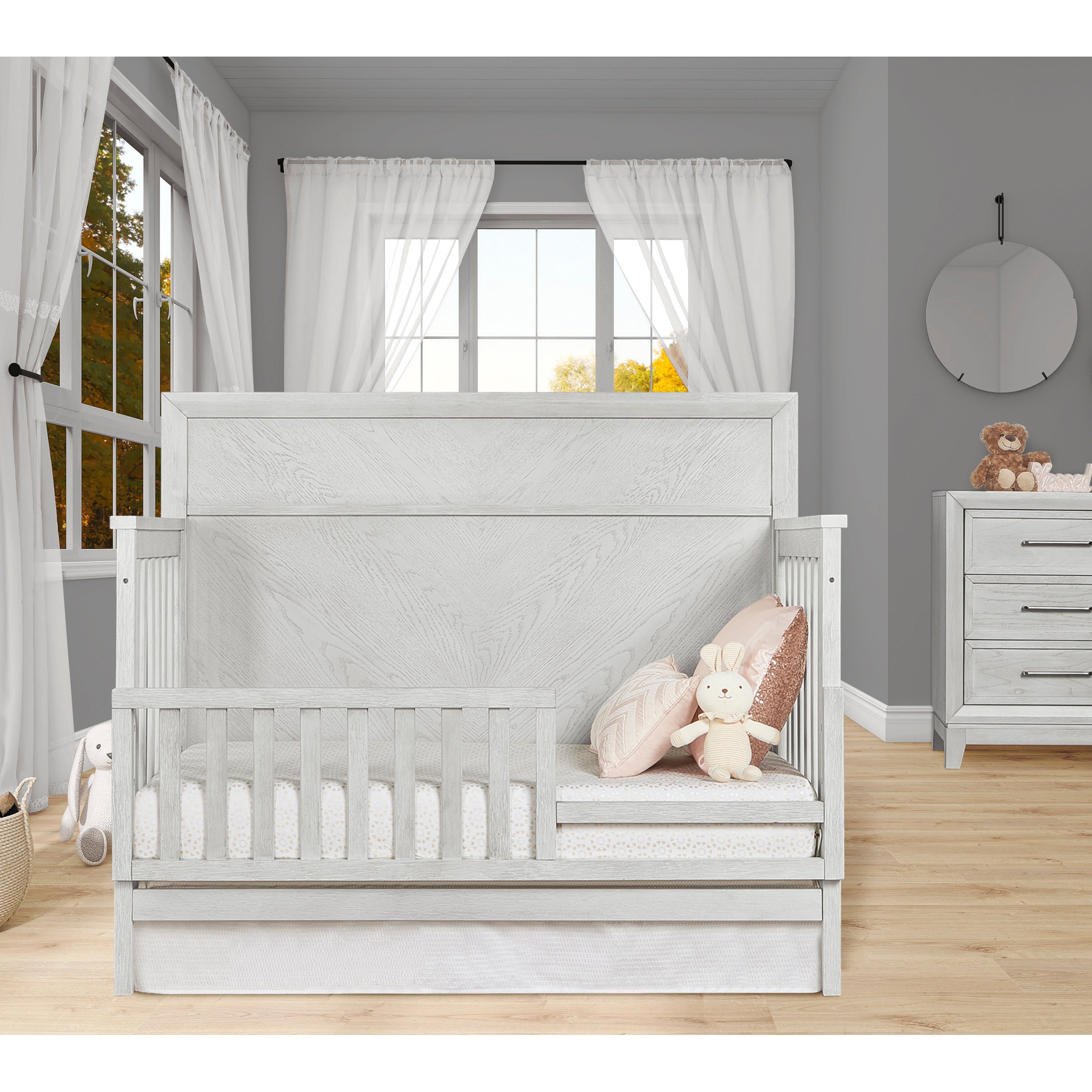 Evolur Lourdes 5 in 1Convertible Crib, Greyhound