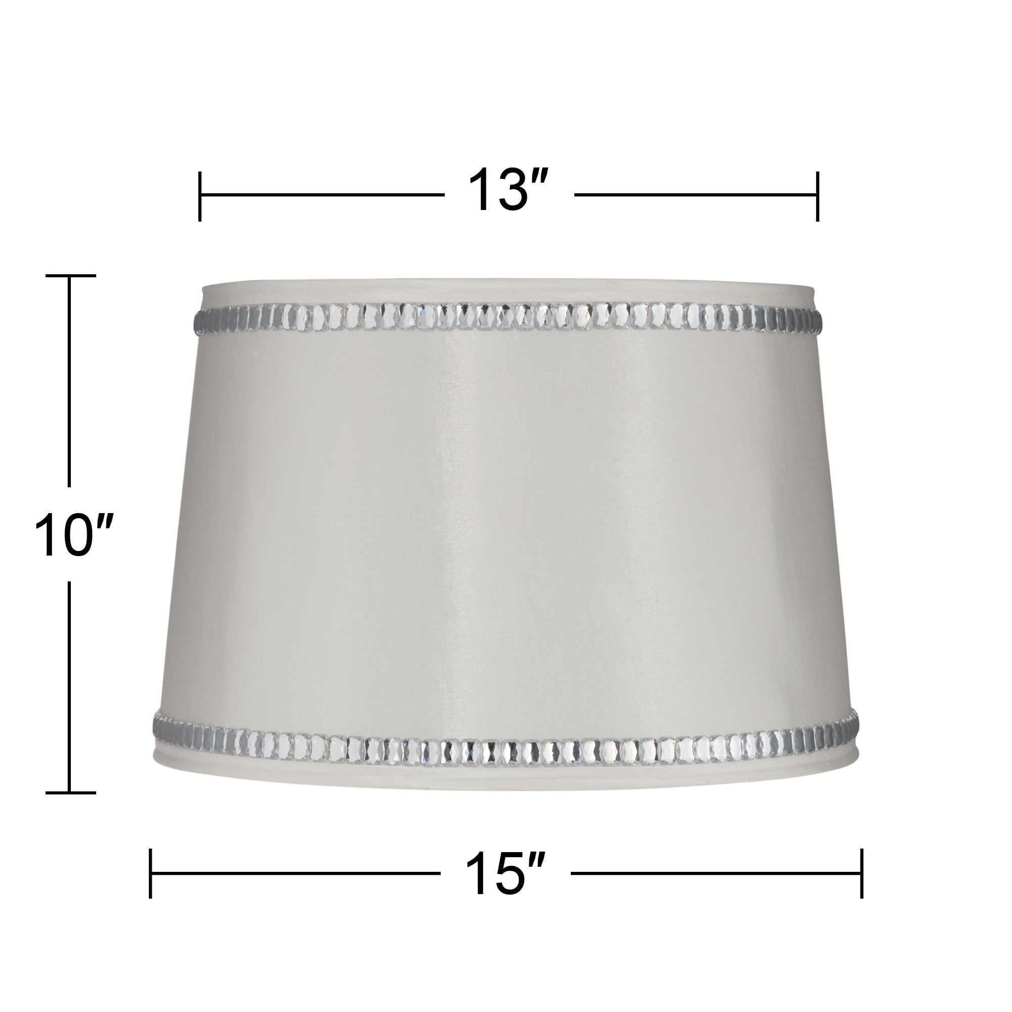 Springcrest White Medium Drum Lamp Shade with Crystal Trim 13